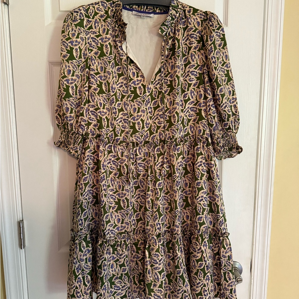 Joy Joy Green and Purple Floral Dress